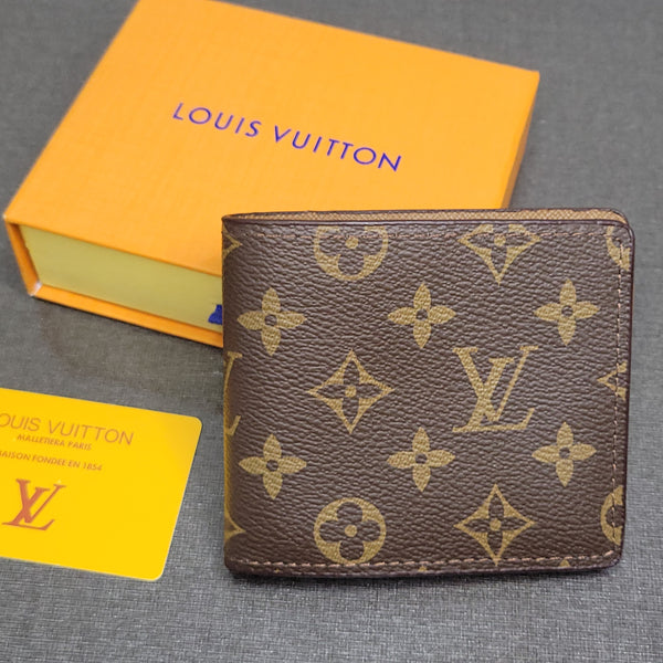 Premium Brown Monogram Bifold Wallet