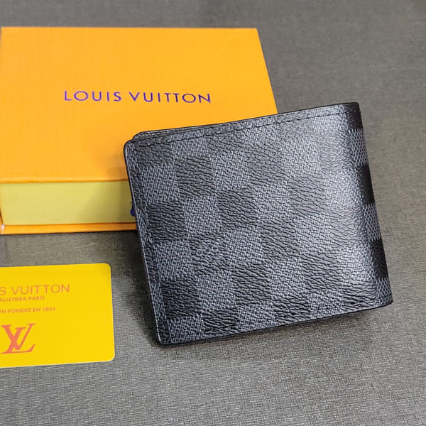 Premium Black Checkered Bifold Wallet