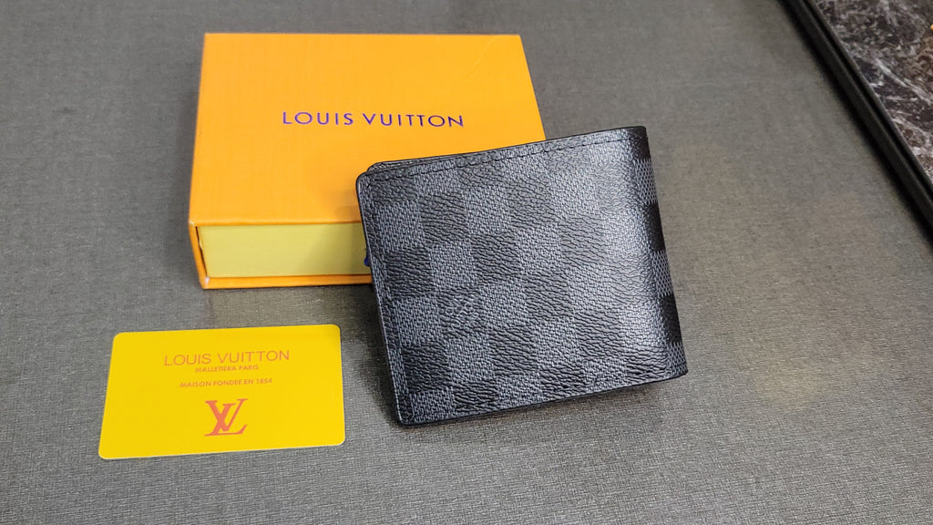 Premium Black Checkered Bifold Wallet