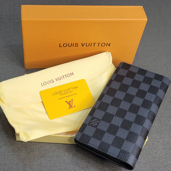 Premium Grey Checkered Long Wallet