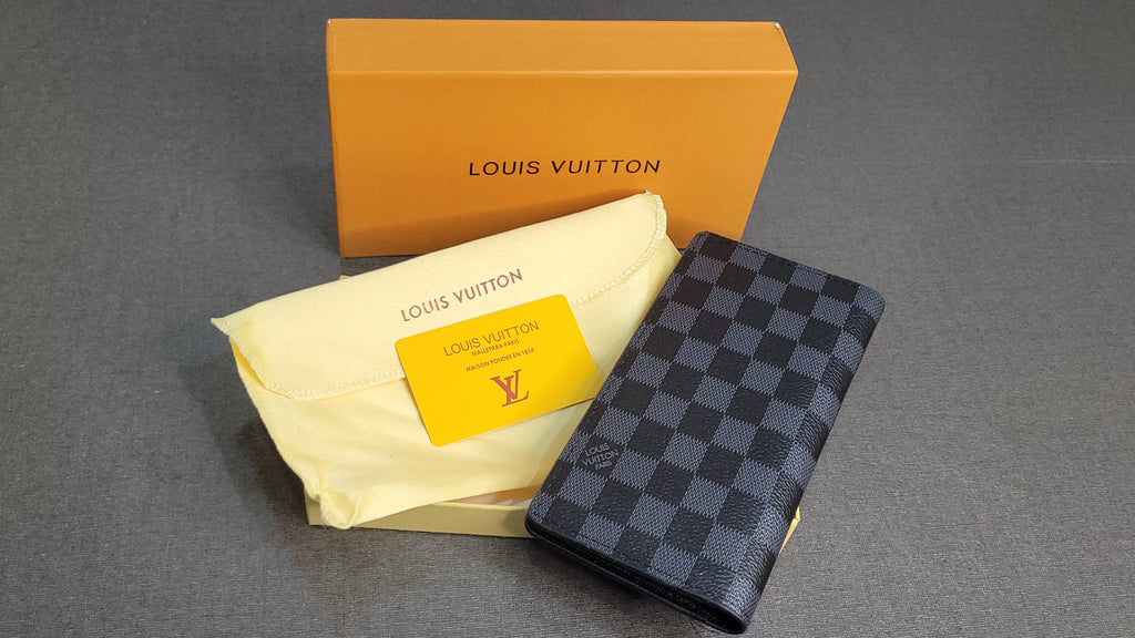 Premium Grey Checkered Long Wallet