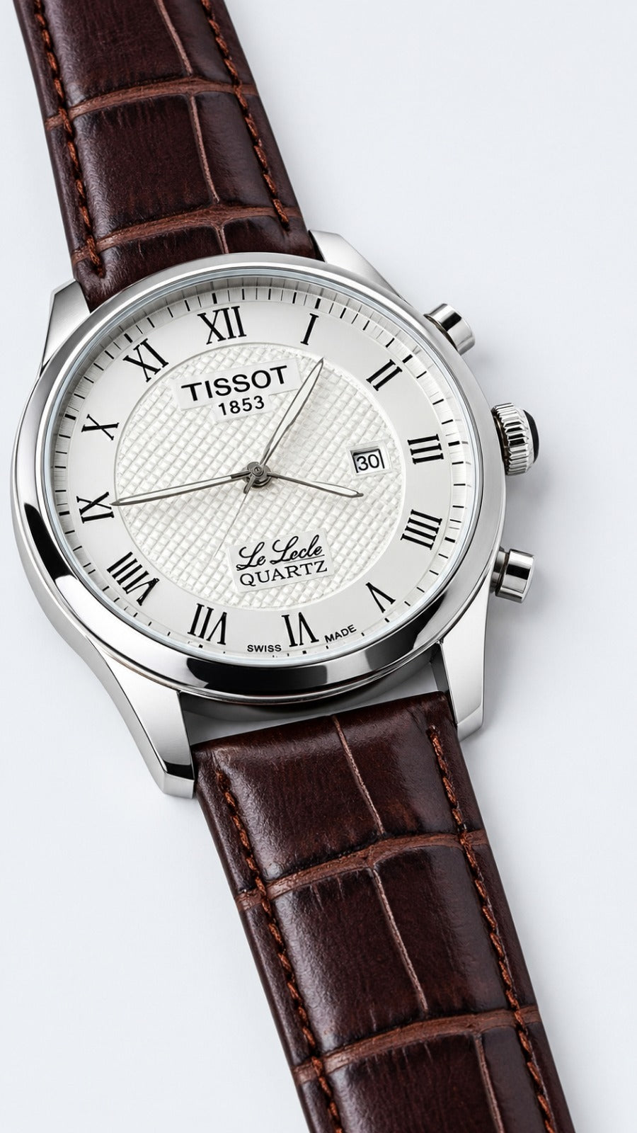 Tissot pxr brown lather staps with white dial