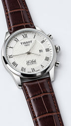 Tissot pxr brown lather staps with white dial