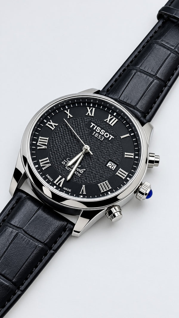 Tissot pxr black lather staps with black dial