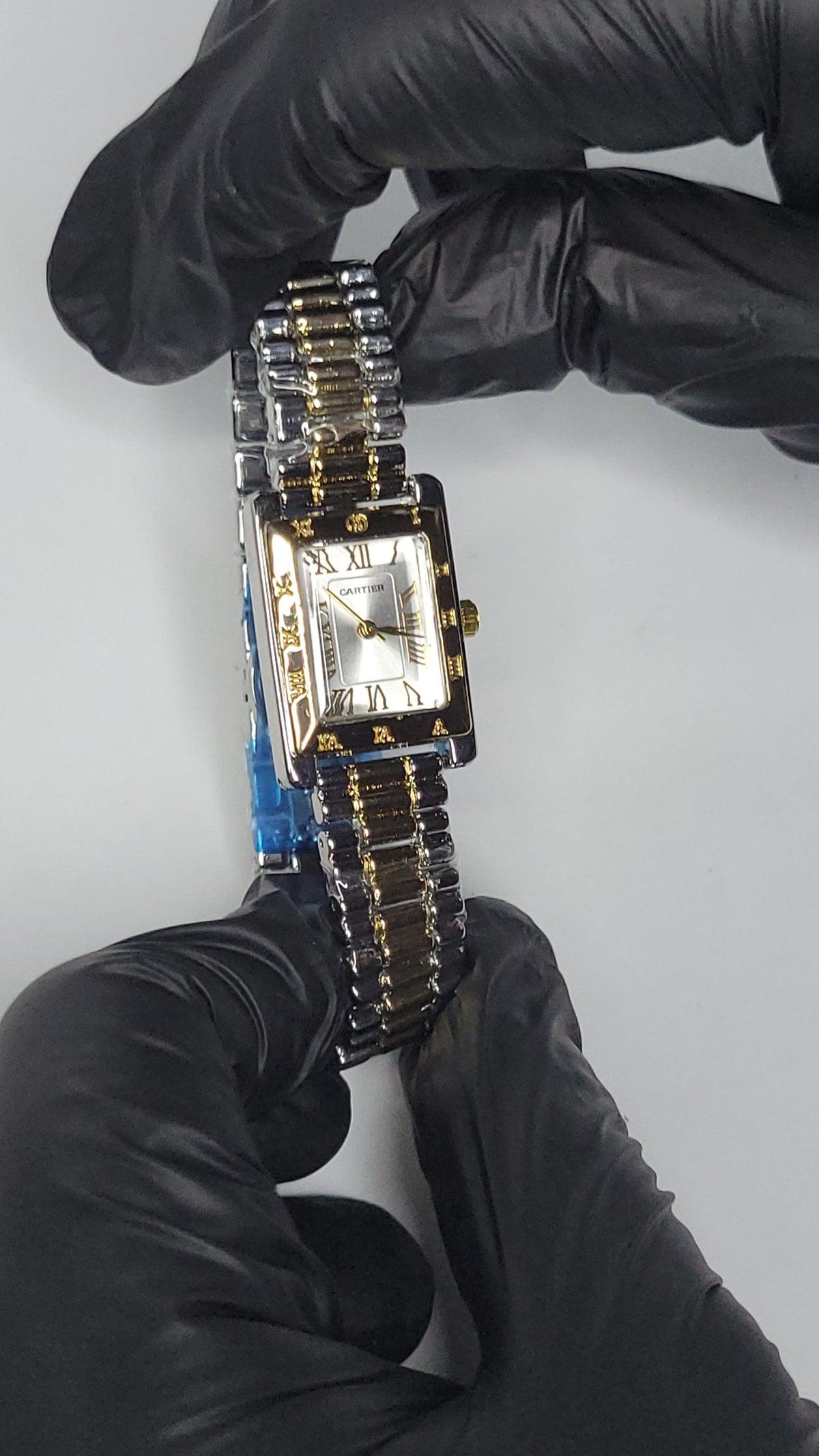 Ladies Two-Tone Cartier Tank With Roman Dial
