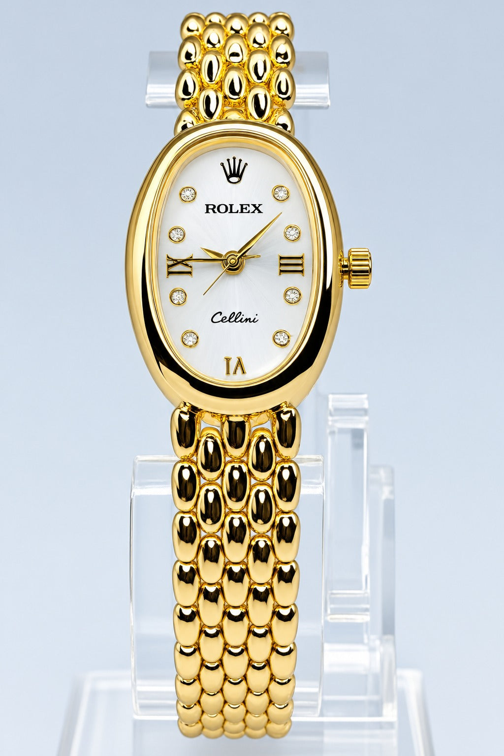 Ladies luxury golden oval dial