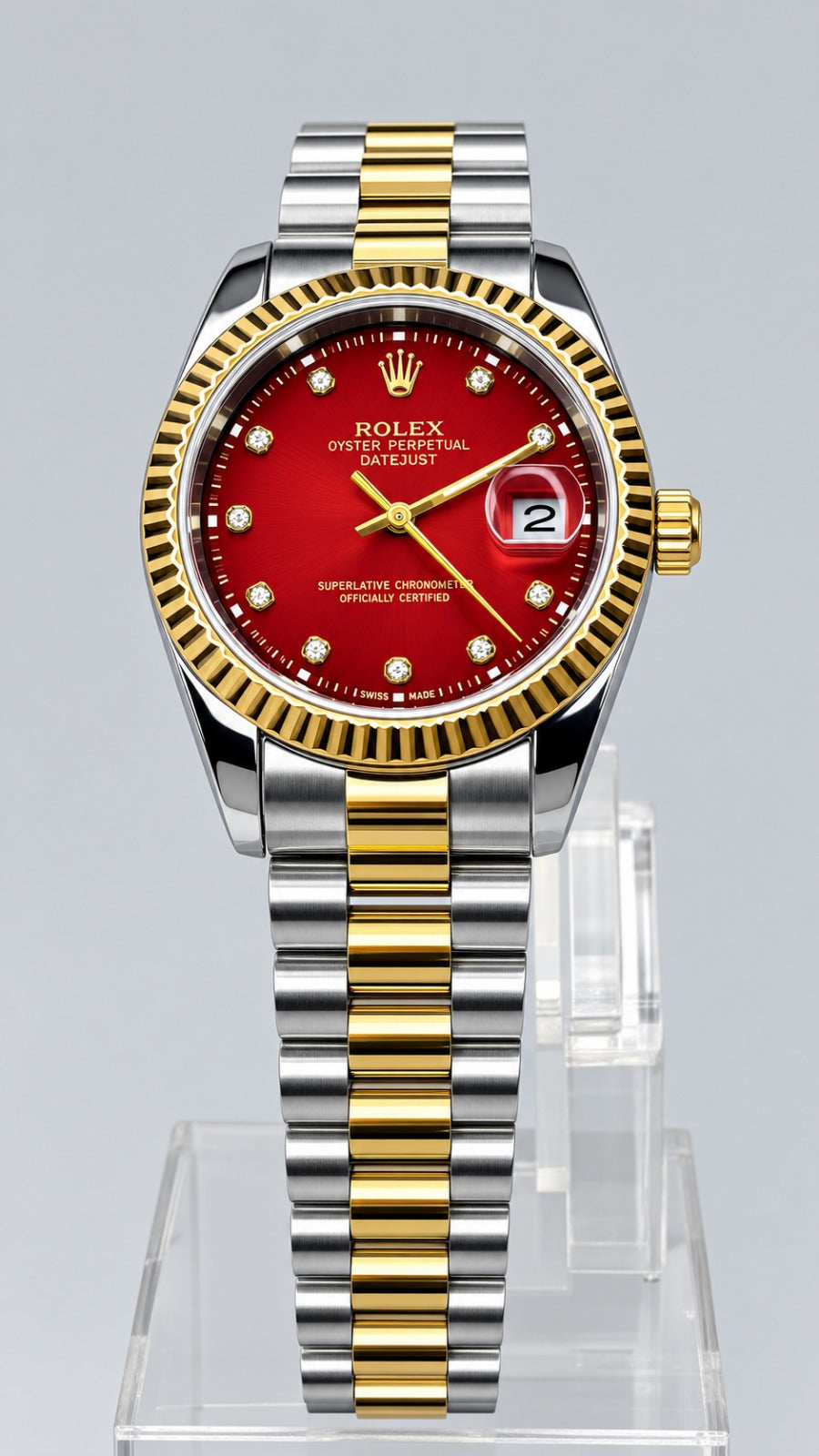Ladies RLX Two-Tone Red Dial