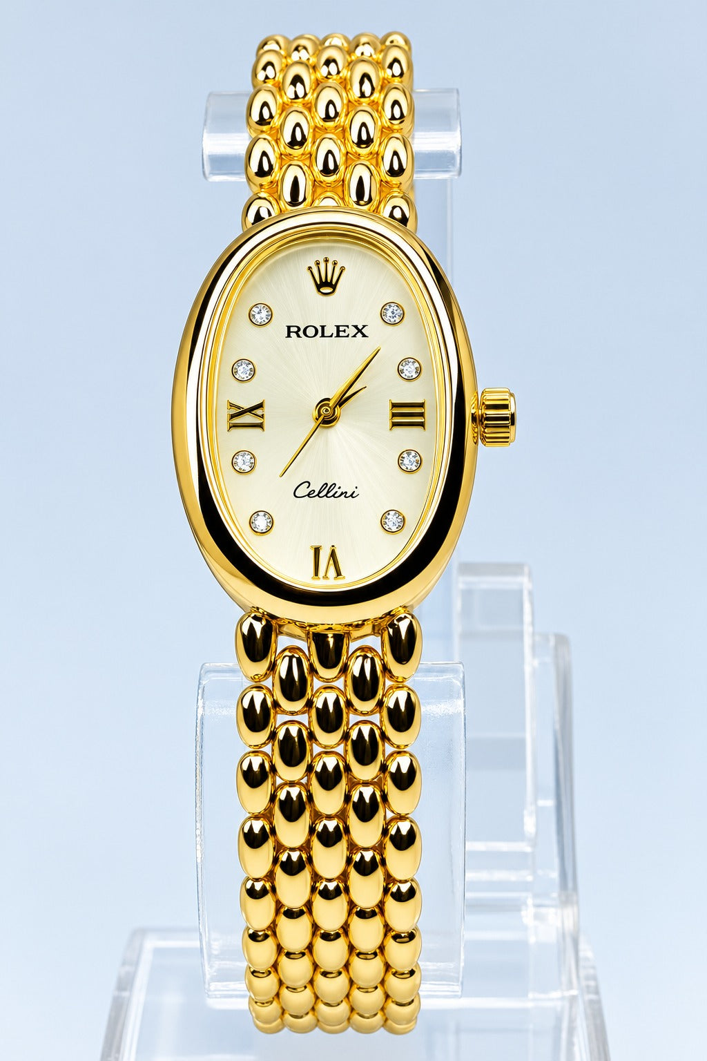 Ladies luxury golden oval dial