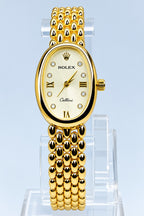 Ladies luxury golden oval dial