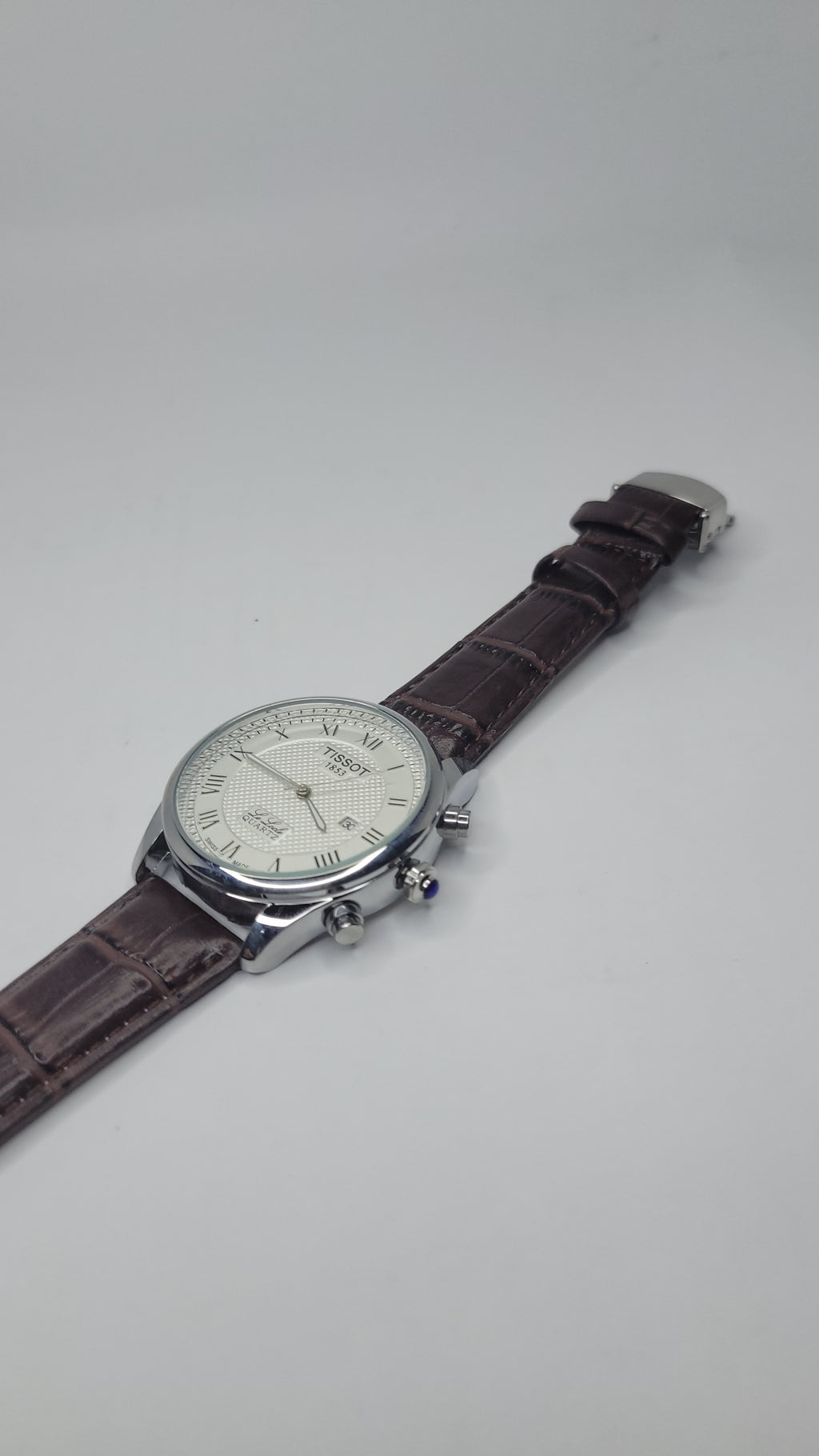 Tissot pxr brown lather staps with white dial
